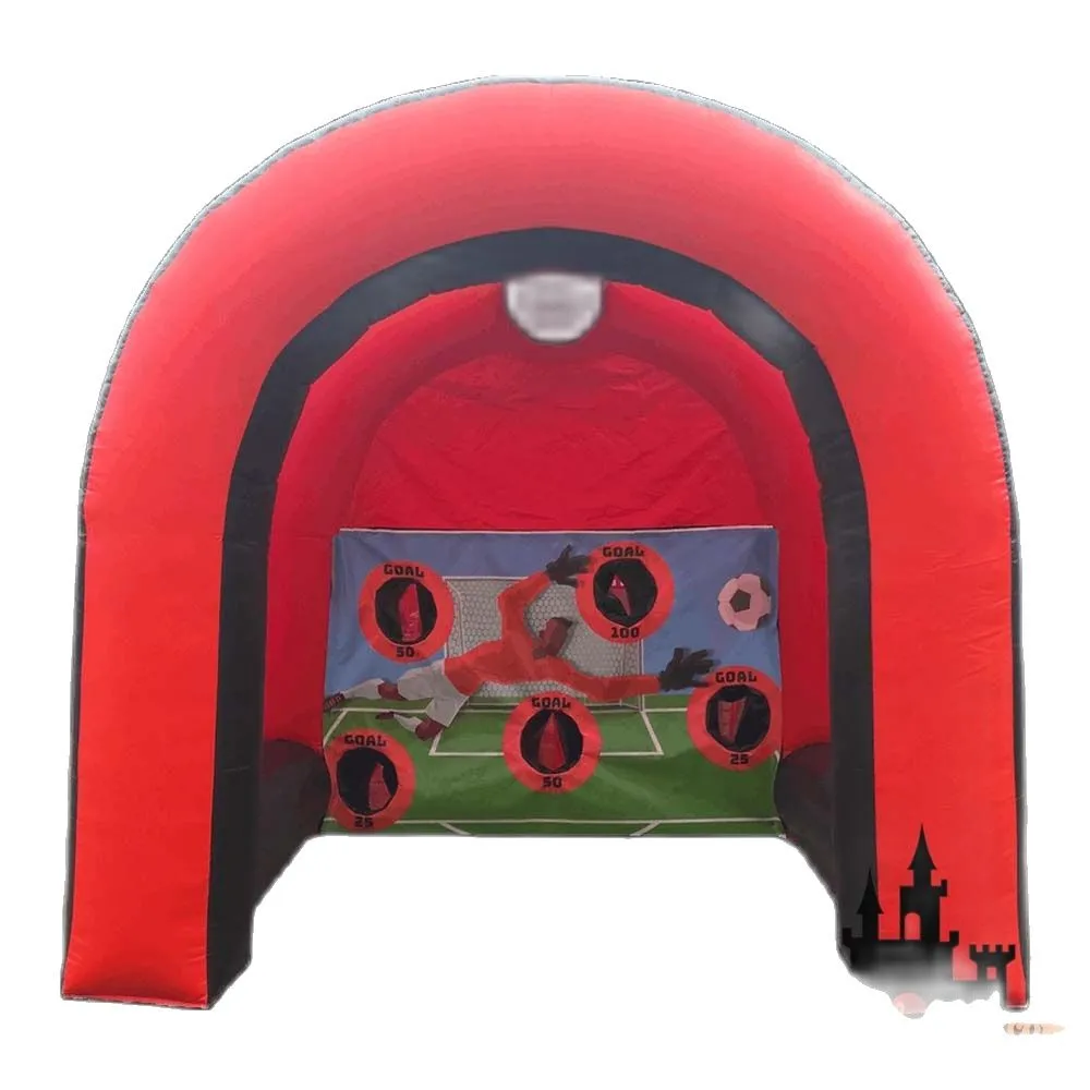 wholesale 5x2.4m (16.4x8ft) Sport di carnevale all'aperto Gonfiabile Calcio Shootout Gioco Calcio Goal Toss Calcio di rigore per bambini e adulti