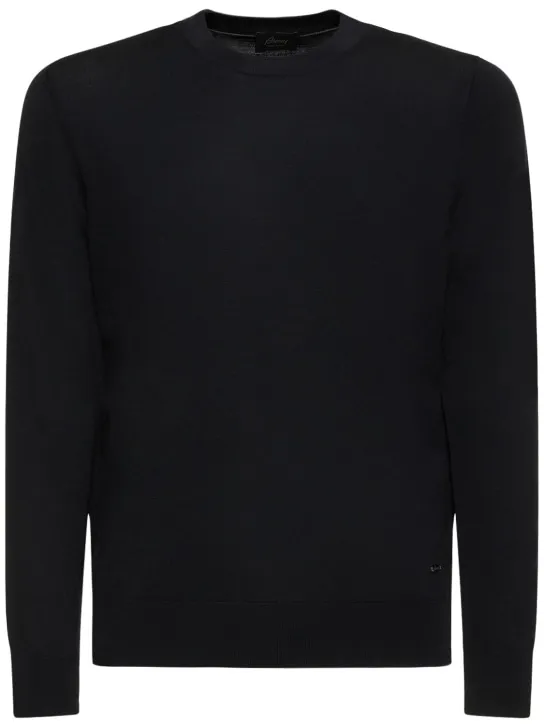 Мужской свитер, дизайнерская рубашка с длинным рукавом, осенне-весенний трикотаж Brioni, свитер из тонкой шерсти с круглым вырезом, мужские свитера