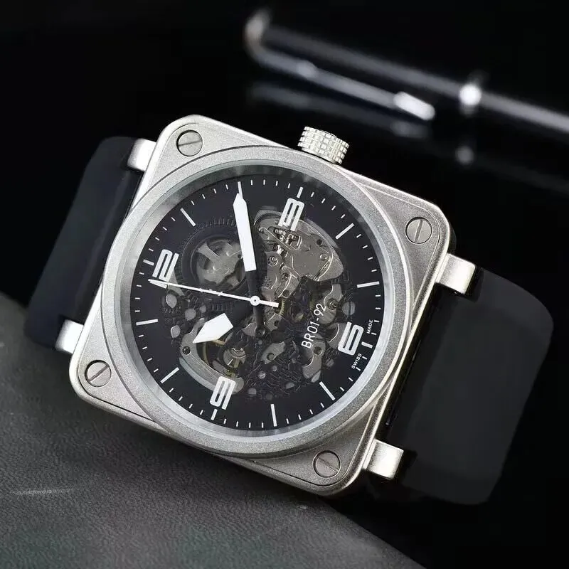 U1 Top-grade AAA Luxury Designer Watch Top Super Men Watch Automatic Mechanical Movement Watches Mens Bell Brown Leather Black Ross Rubber Strap Wristwatch 801