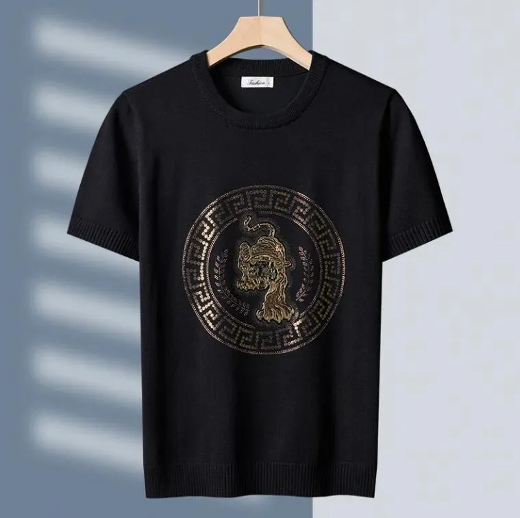 T-shirt design été à manches courtes marque de luxe tigre tricot t-shirt hommes t-shirt t-shirt vêtements pour hommes