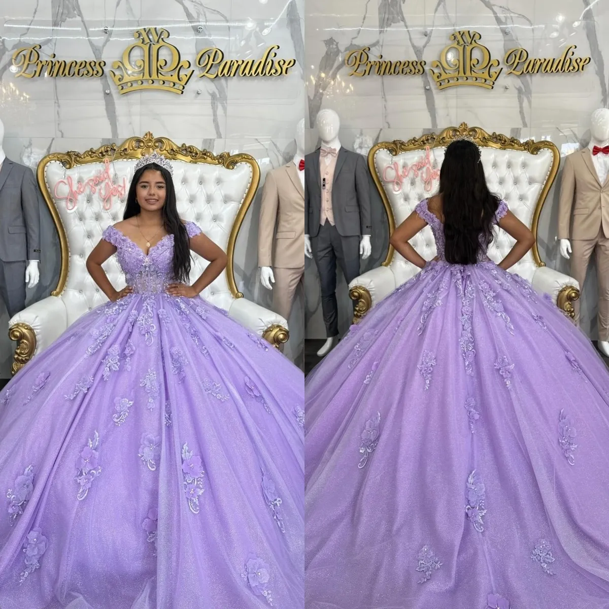 green emerald velvet dress Purple Quinceanera Dress 1635 Purple / XSmall main image 1