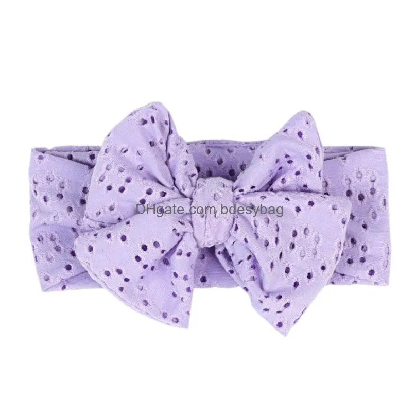 Bandeaux Bébé Enfants Fille Couleur Solide Bowknots À La Main Enfants Élastique Chapeaux Décor De Fête Accessoires De Cheveux Drop Livraison Bijoux Ha Dhjwy