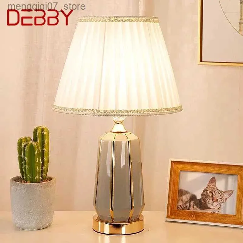 Lampy odcienie debby Współczesna ceramika lampka stołowa luksusowa salon sypialnia sypialnia Bezkulne światło Hotel Inżynieria dekoracyjne światła L240311