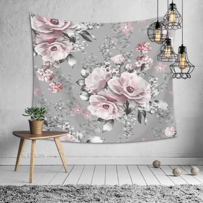 Tapisserier Scenic Floral Series Tapestry Camping Travel Beach Handduk Rum Estetiskt Dekorativa tygväggmålning271b