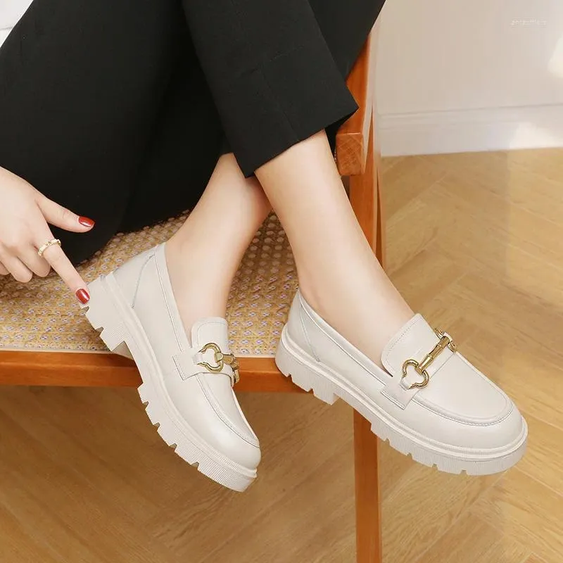Women Dress Shoes Spring Autumn Leather Slip-On Loafers Black Square Heel  3-5cm Waterproof from Dhgate Dress Shoes - price 135.81