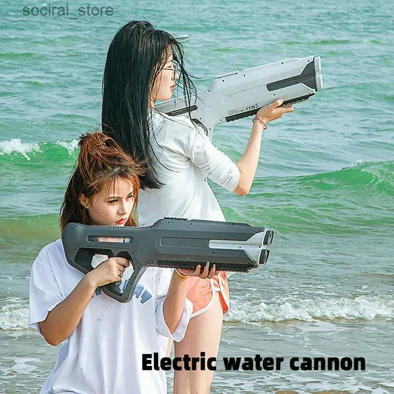 Gun Toys Electric Water Gun Fully Automatic Suction High Pressure Water Blaster Pool Toy Gun Summer Beach Outdoor Toy for Girls Boys Gift L240311