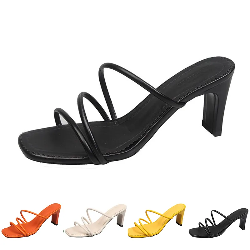 Femmes mode pantoufles sandales talons hauts chaussures GAI Triple blanc noir rouge jaune vert marron Color91 149 5 5