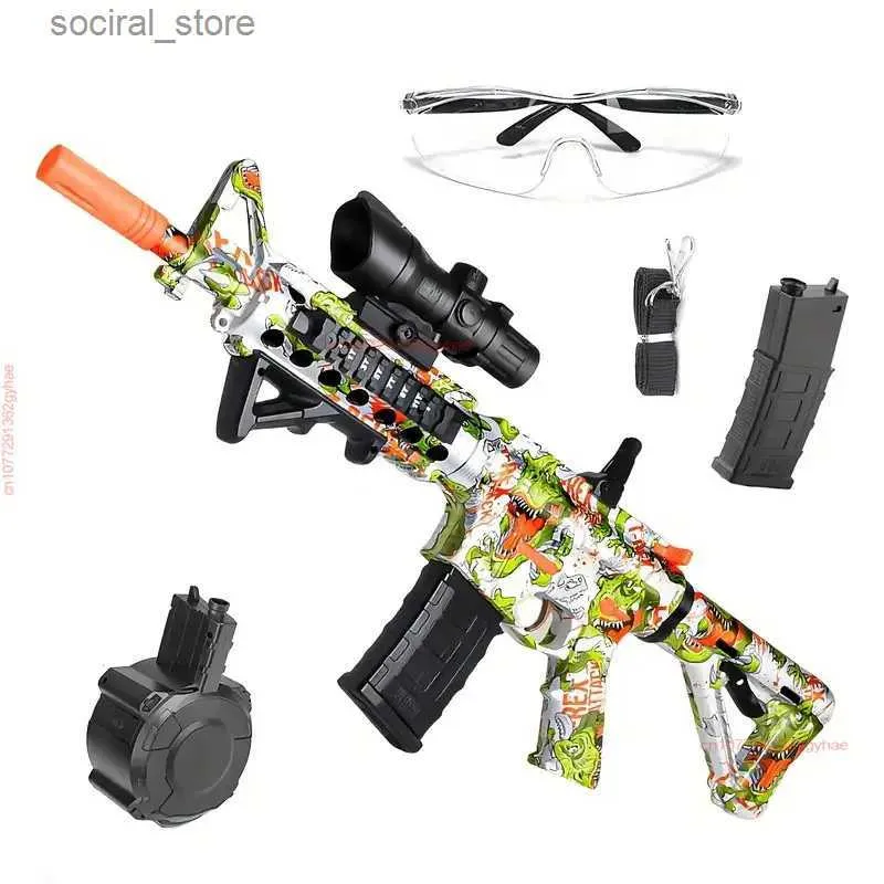 Gun Toys Crystal Bomb AKM Automatisk M416 Electric Burst M Childrens Chicken Toy QBZ Assault Rifle Water Bomb Toy Gun L240311