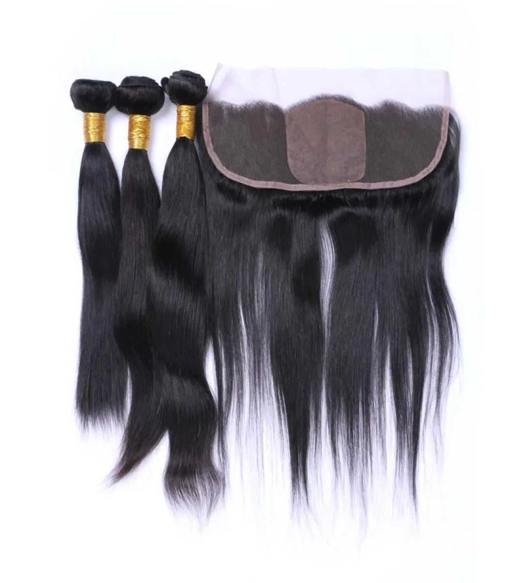 Brazilian Silky Straight Human Hair With Silk Base Frontal 4Pcs Lot Brazilian Hair 3Bundles With Silk Top Lace Frontal Cl7607813