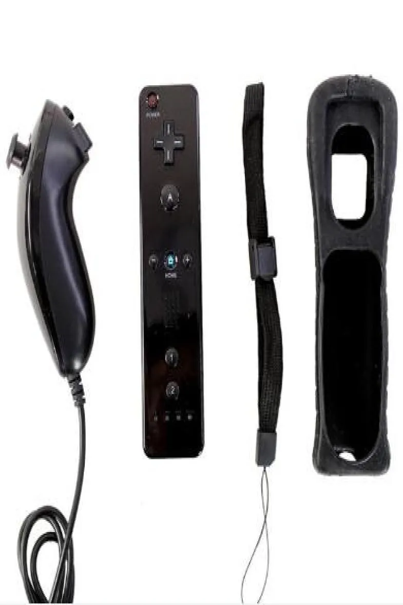 ワイヤレスリモートコントローラーnunchuck nunchukコントローラー用Wii Uゲームコンソールモーションとシリコンケーススキン左右Joystick8851151