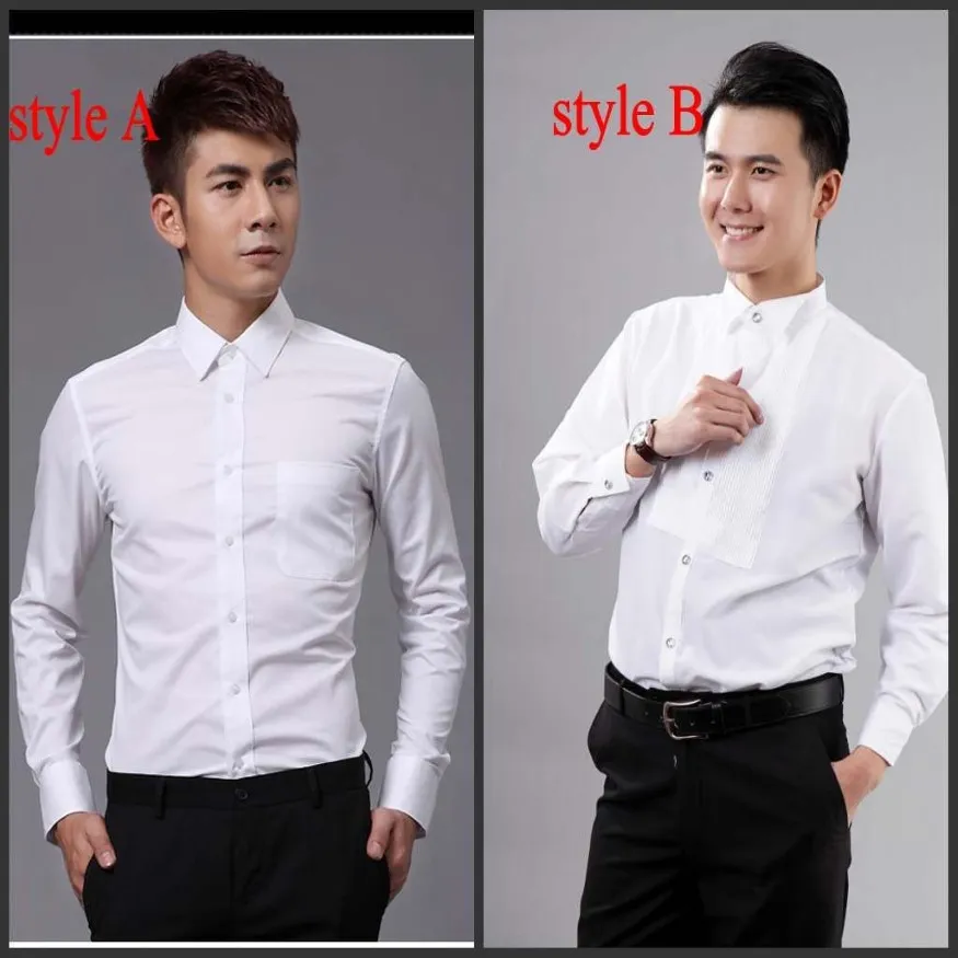 新しいスタイル最高品質のホワイトメンズウェディングアパレルグルームウェアシャツ男シャツ服ok02283e