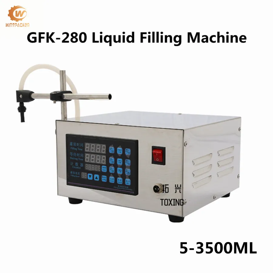 Máquina de enchimento de garrafas líquidas CNC semiautomática GFK-280 5-3500ml Controle digital Quantitativo dispensador de leite enchimento de pedal