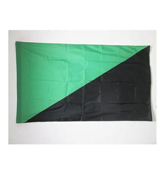 Anarchoprimitivisme Vlag Groen Zwart 150x90cm 3x5ft Bedrukking Polyester Club Teamsporten Indoor Met 2 Messing Ringetjes1792165