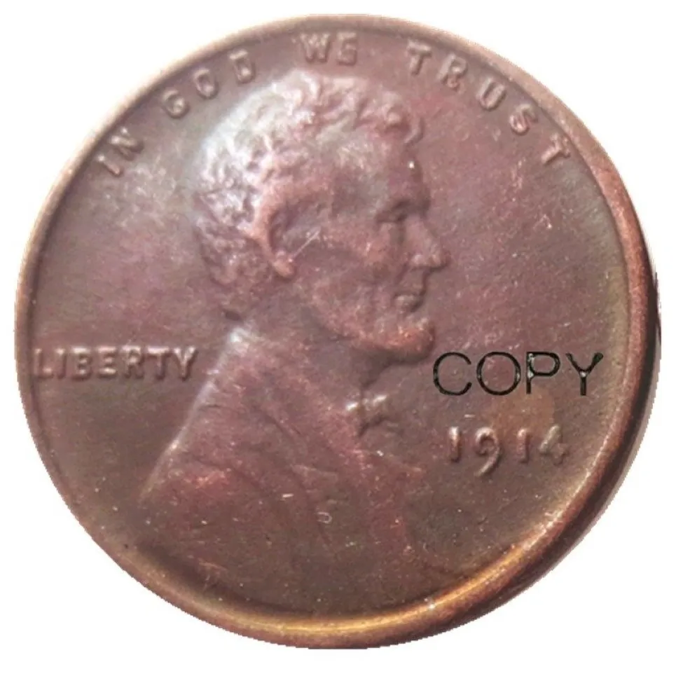 US 1914 P S D Lincoln Head One Cent cuivre copie Promotion pendentif accessoires Coins258r