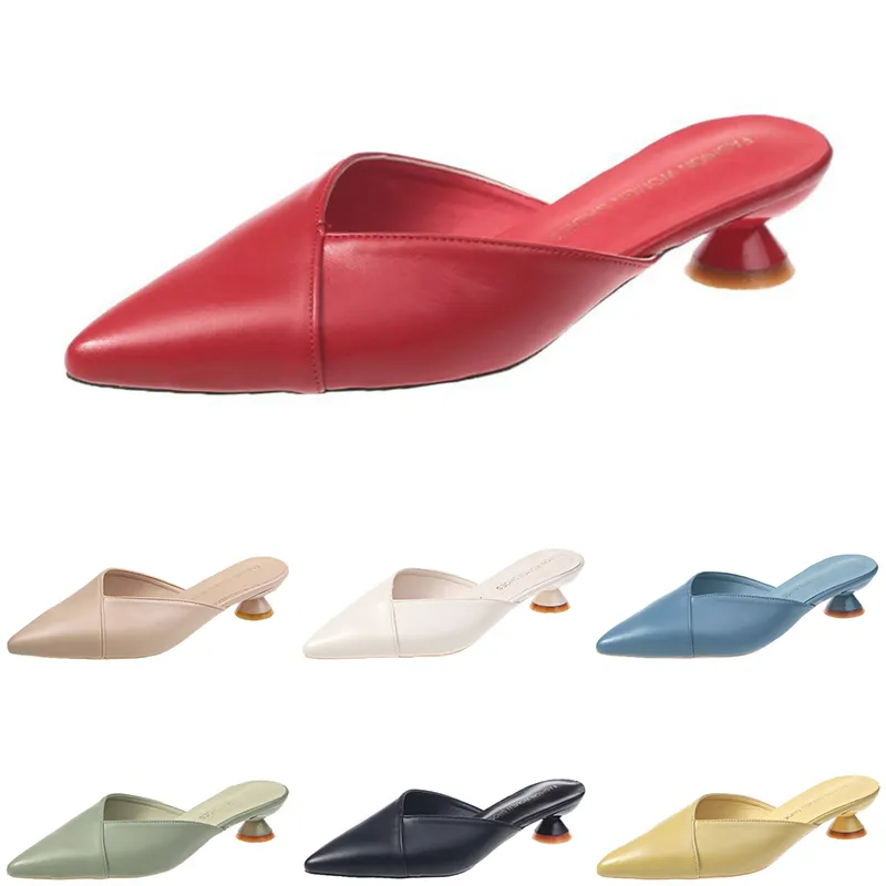 Frauen Hausschuhe High Gai Schuhe Heels Mode Sandalen dreifach weiß schwarz rot gelbgrün color24 Trendings 579 469 534