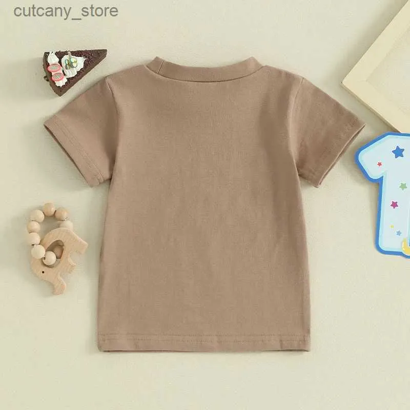 T-shirts 1st Baby Boys Birthday T-Shirt Short Sleeve Crewneck Letters One Print Tees Shirt Infant Summer Clothes L240311
