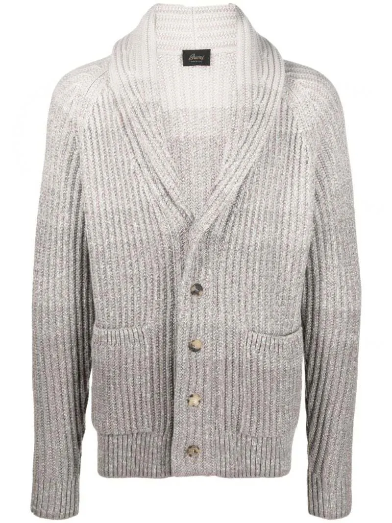 Mężczyzn Sweter Designer Coats Autumn and Spring Knitwear Brioni Gray Cashmere-Blend Cardigan Women