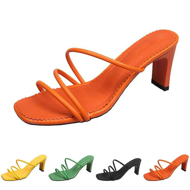 pantoufles femmes sandales talons hauts chaussures de mode GAI triple blanc noir rouge jaune vert marron color74