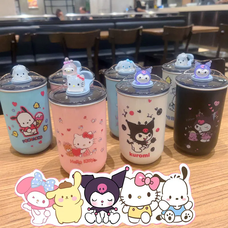 Kunomi Melody Portable Thermos Cup INS Girl Girl Milk Cup Cup 304 Couplic Stefles Steel Cup 300ml