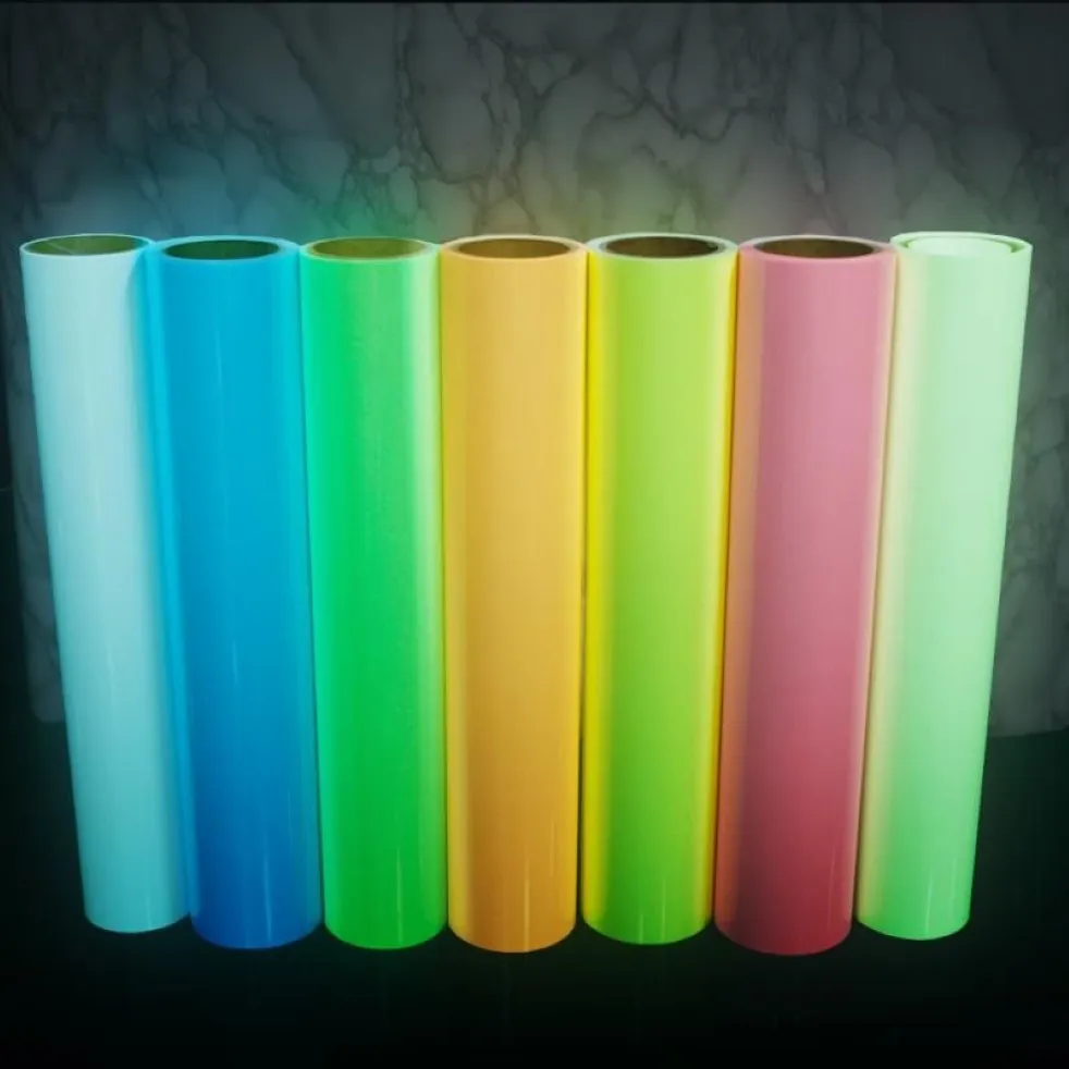 50 cm 100 cm Glow In The Dark HTV PU trasferimento di calore stampa ferro su pellicola indumento T-shirt 20''x39 37'' finestra Sticke3074