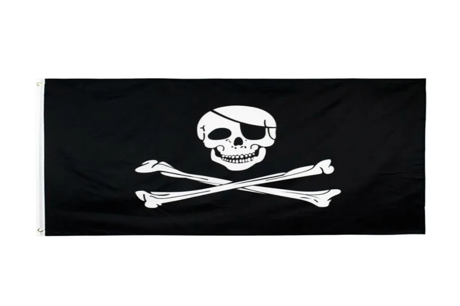 CREEPY RAGGED äldre Jolly Roger Skull Cross Bones Pirate Flag Direct Factory 100 Polyester 90x150cm 3x5fts9187679