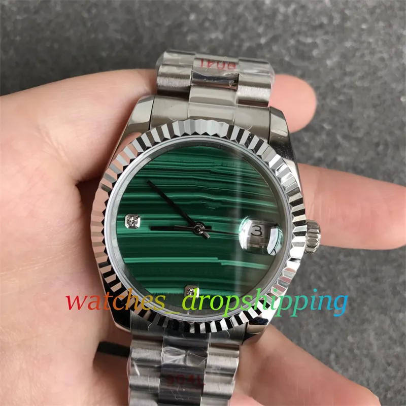 BPF 36 mm Unisex-Armbanduhr für Herren, grünes Korn-Zifferblatt, automatische 2813-Uhren, 904L-Stahlarmband, Datum, Saphirglas, mechanische Armbanduhr von BP Factory