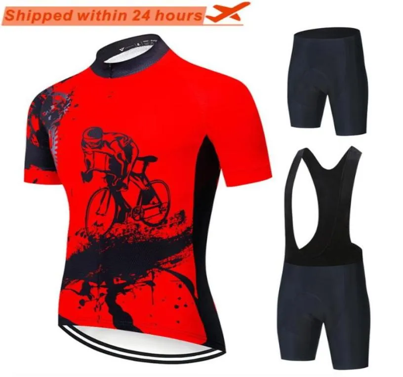 Bicycle Pro Team Summer Cycling Jersey Set Vêtements Breffable Men Hommes à manches courtes Bib Bib Bib 19D SETS RACUS1866373