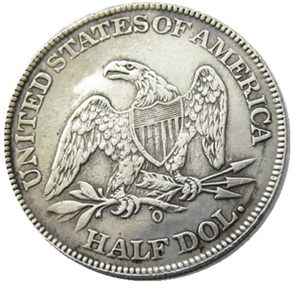 Ensemble complet américain Of1839-1861O, 21 pièces, Liberty assis, demi-Dollar artisanal, pièces de copie plaquées argent, ornements en laiton, décoration de la maison, accesso2541