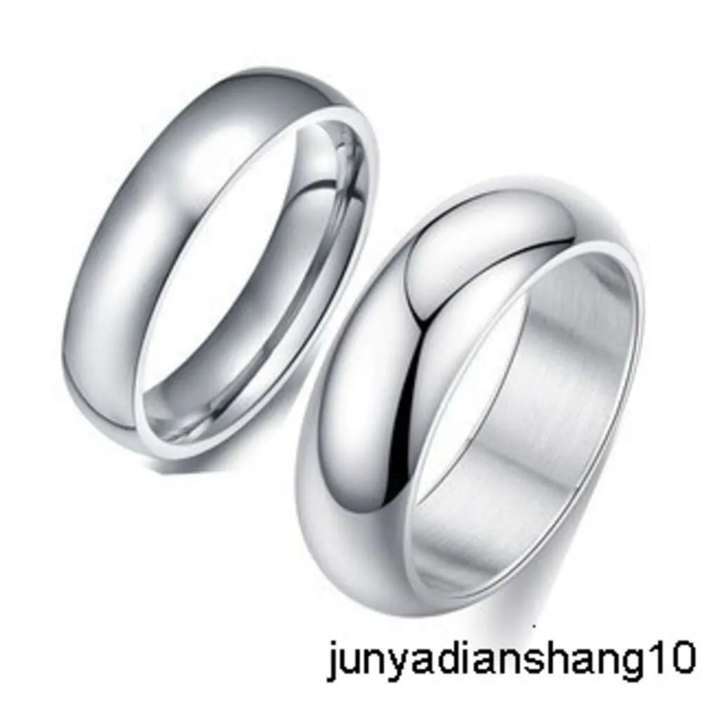 Hong Kong Code Silber schlichter Ring Liebhaberring vergoldete Herren- und Damenringe Edelstahl Handschmuck 4 mm