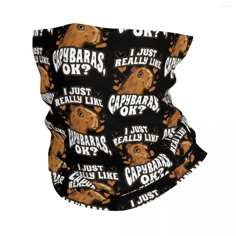 Bandanas Po prostu lubię Capybara OK Neck Gaiter Men Women Windproof Winter Bandana Scalf do jazdy na rowerze