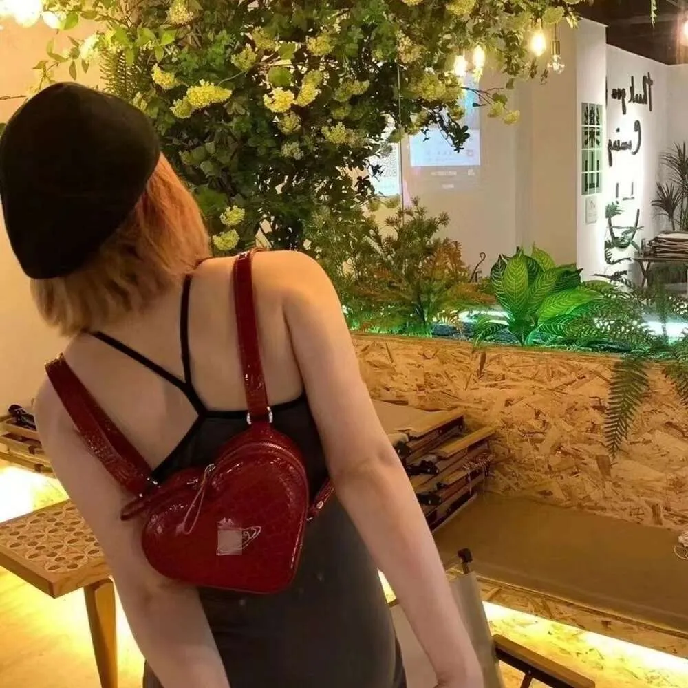 Viviennes Westwoods ünlü moda timsah aşk sırt çantası tek omuz crossbody çanta