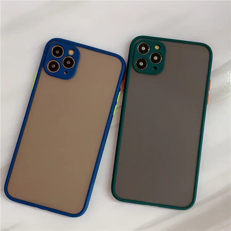 Odporny na szok Matte Case na iPhone 15 14 13 12 11 Pro Max XR XS X 7 8 Plus 15Pro Luksusowy silikonowy zderzak przezroczysty twardy pokrywę PC CAPA 600pcs