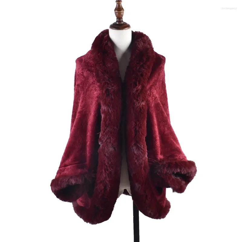 Scarves Winter Fashion Warm Sleeve Plush Cape Large Loose Bat Coat Cardigan Women