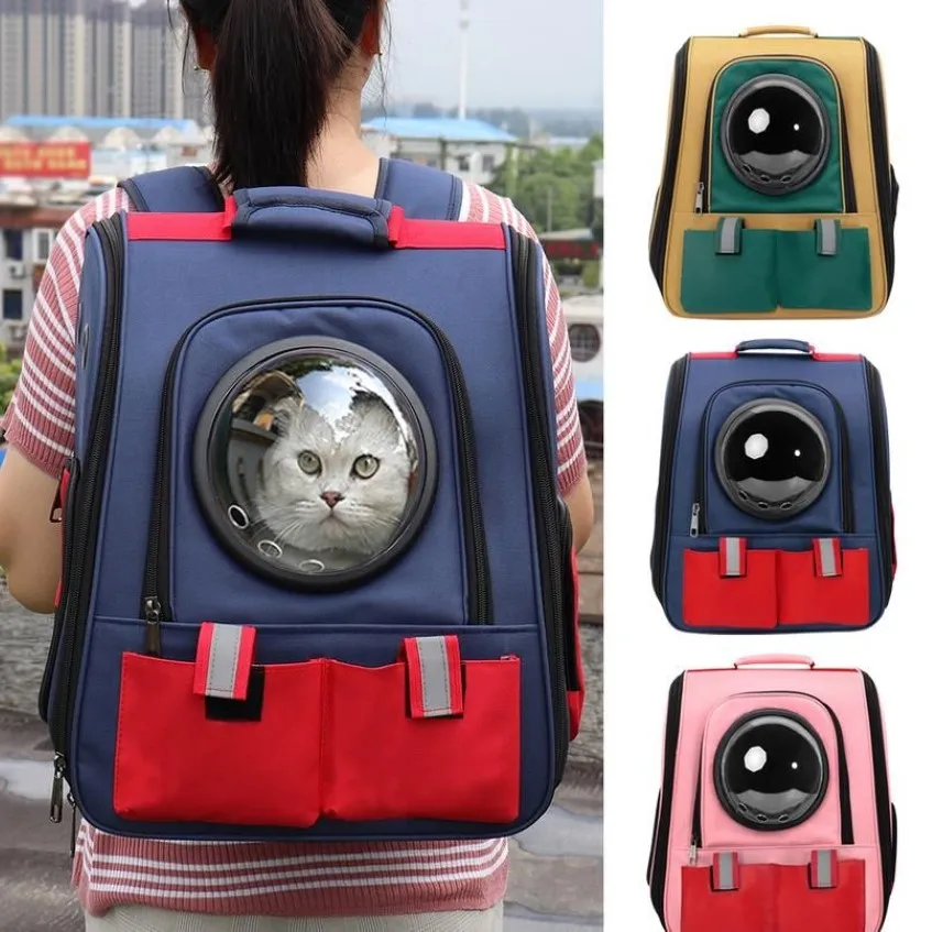 ペット猫バックパック通気性猫キャリア小犬用屋外ペットショルダーバッグ小犬猫宇宙カプセル宇宙飛行士旅行袋jllnoy220o