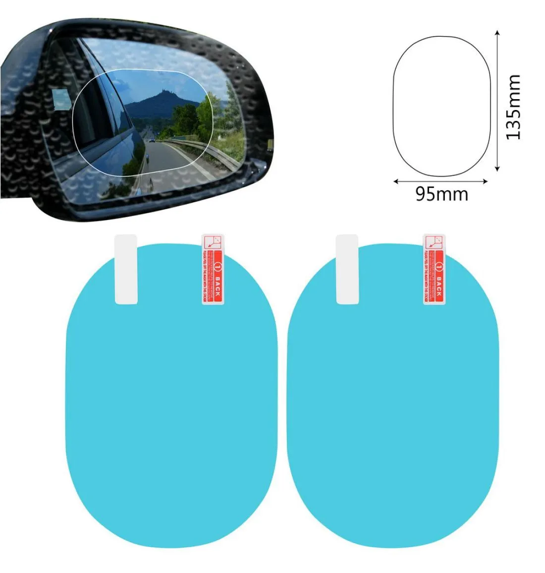 Nen Styling 1Pair Mirror Window Car Sticker Clear Film Anti Fog Antiglare Waterproof Rainproof Car Rearview MirrorProtectiveFil3991901