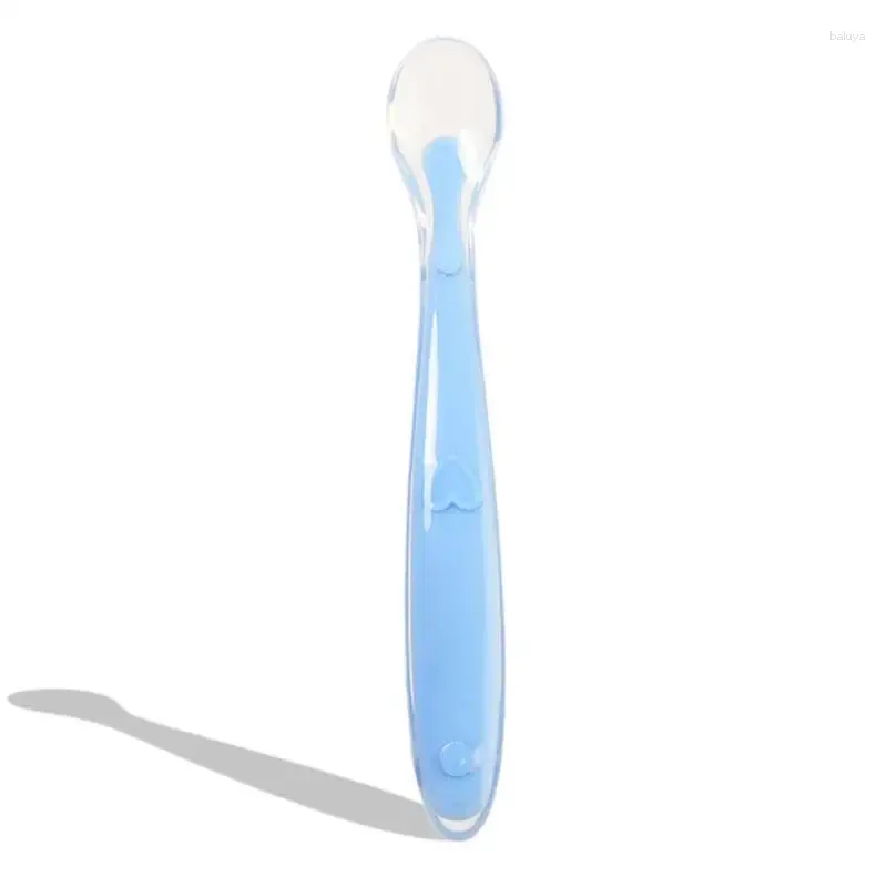 Cuillères cuillère pour bébé, sans danger pour les bébés de plus de 4 mois, soins pâte de riz, vaisselle en Silicone souple pour enfants