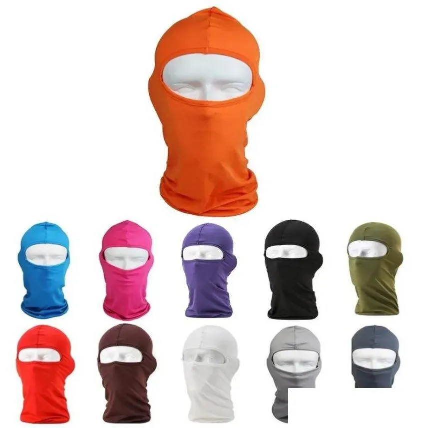 Cappellini da ciclismo Maschere Cappello da motociclista Sport all'aria aperta Sci Antivento Polvere Testa Set Maschera tattica mimetica U1219 Drop Delivery Sport Outdo Otdnv