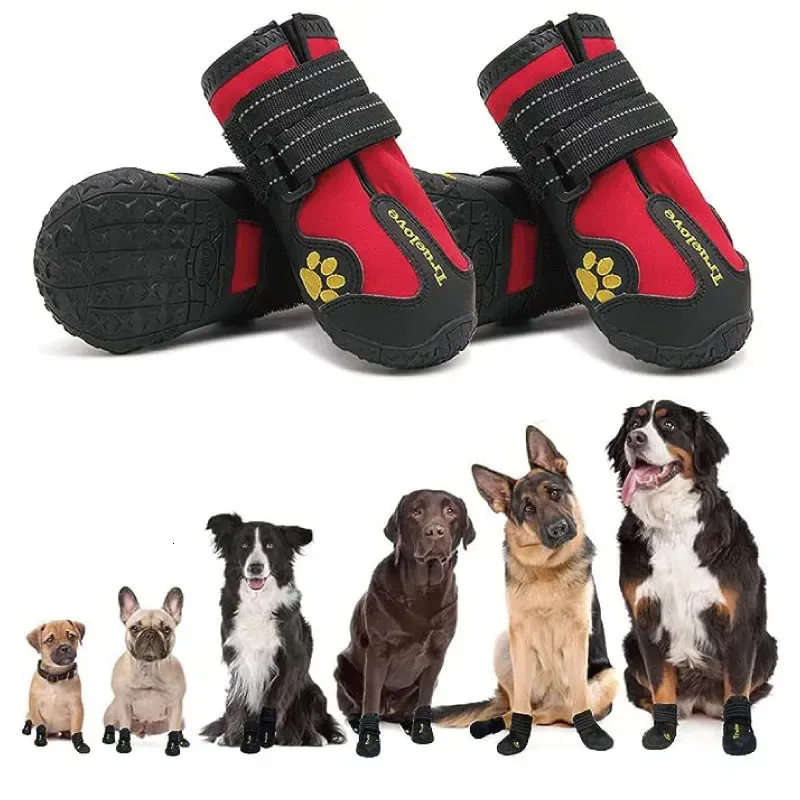 Truelove Pet Boots Waterdichte duurzame hondenschoenen met reflecterende banden voor klein medium groot 240304