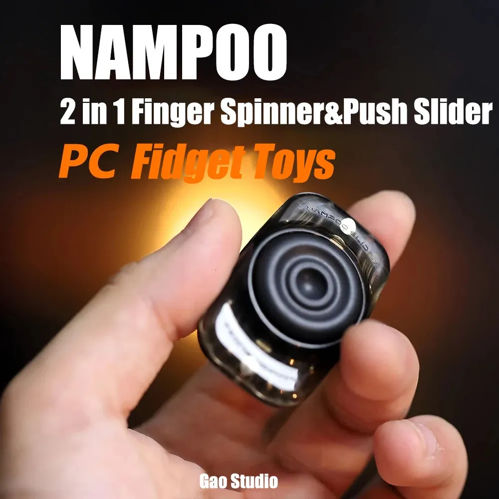 Gao Studio Nampoo Fidget Spinner Push Slider 2'de 1 EDC Oyuncaklar için Stres Rahatlatıcı Yaratıcı Yenilik Oyuncak Hediyesi Kutu 240301