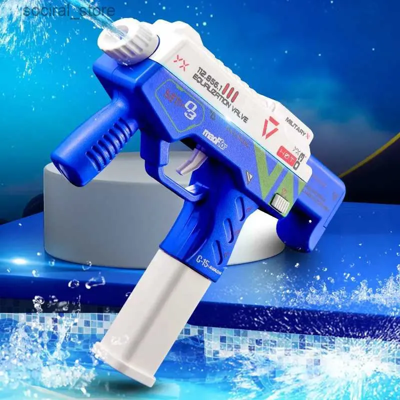 Arma brinquedos verão mp9 pistola de água elétrica crianças blaster praia jogo de tiro ao ar livre piscina criança brinquedos ac127 l240311