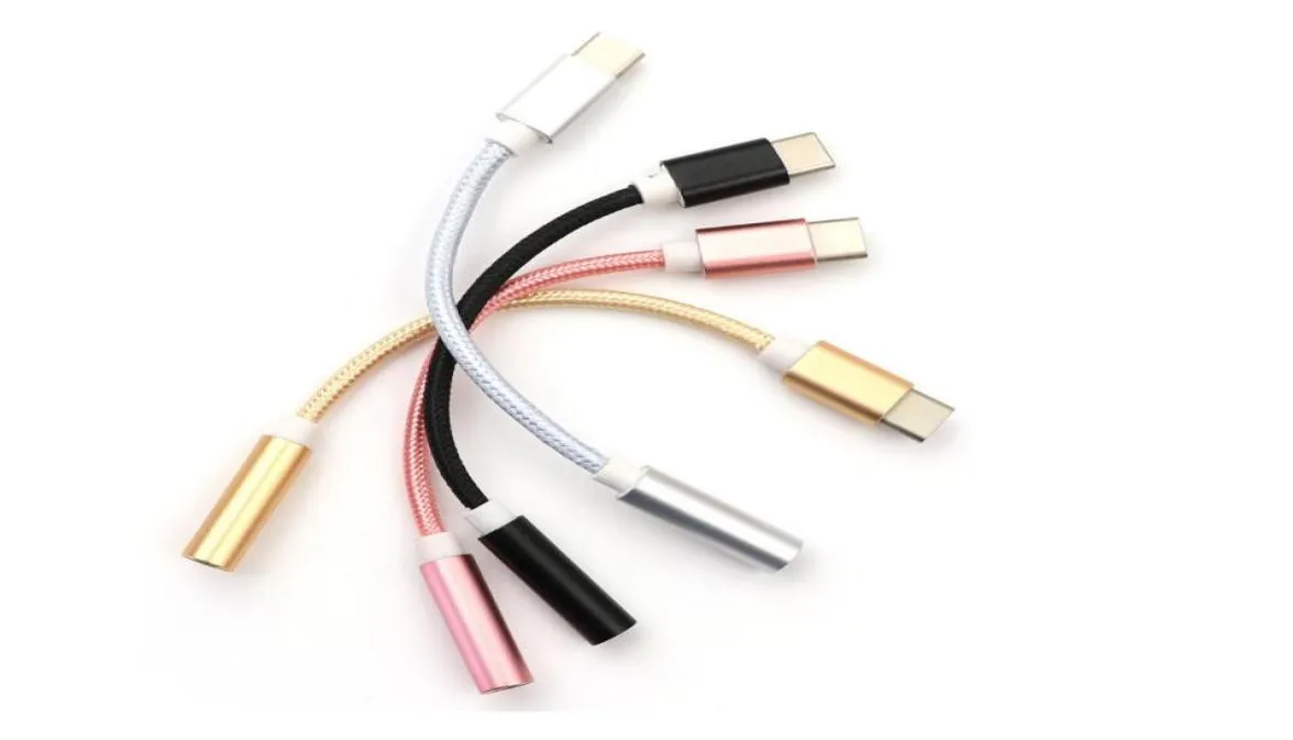 Type-C naar 3,5 mm oortelefoonkabel Adapter usb 3.1 Type C USB-C mannelijk naar 3,5 AUX o vrouwelijke aansluiting voor Samsung Huawei Xiaomi Mi 8 A22600292