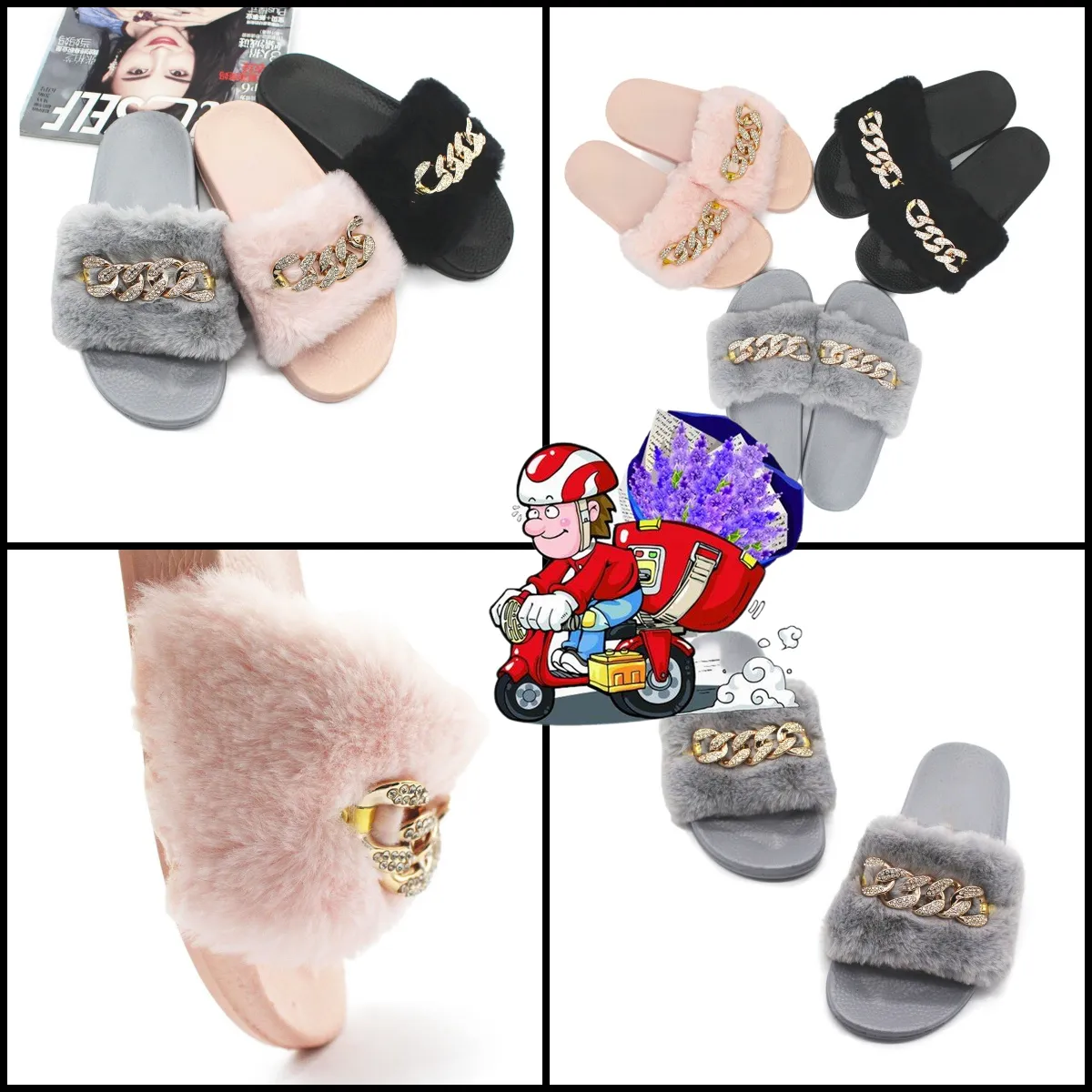 Nieuwe stijl Gai dames sandaal slipper designer mode luxe elegant eenvoudige materiaal platte schoenen comfortabele schoenen eur 35-41