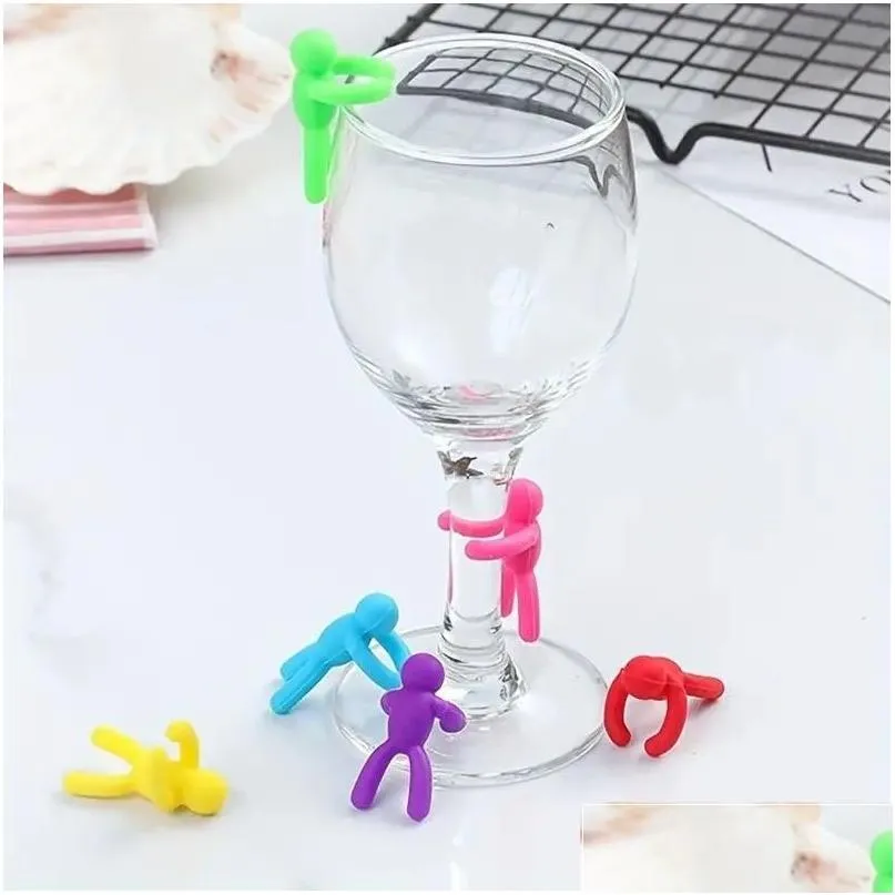 Outras Cozinhas, Bar de Jantar Outras Cozinhas Bar de Jantar 1 Pc Sile Copo Humano Vinho Reconhecedor Marcador Anel Bebida Fria Identificador Gadget Dhvwm