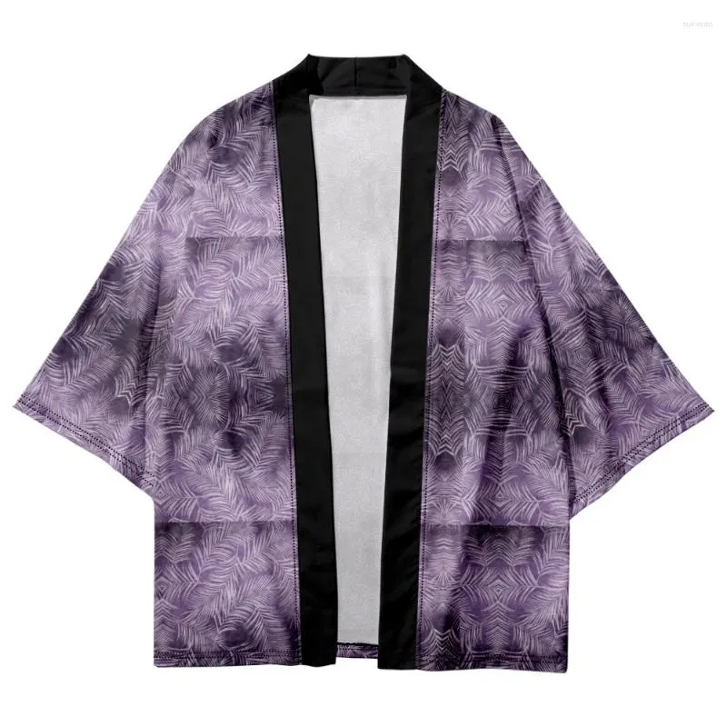 Roupas étnicas Mulheres Homens Harajuku Roxo Quimono Samurai Cosplay Blusa Yukata Plus Size Solto Robe Japonês Cardigan