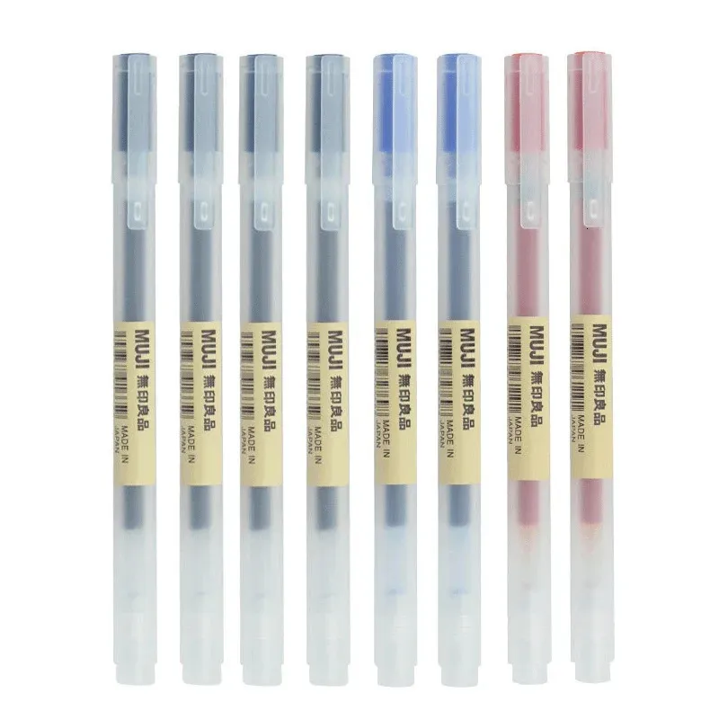 68PCSSet Kawaii MUJIS Gel Pen BlackRedBlue 038mm 05mm Inkt Japan Kleur Kantoor School Balpen Japanse briefpapier 240306