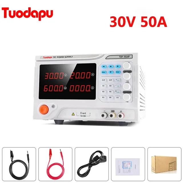 Tuodapu DC 안정화 전원 공급 장치 30V 20 프로그래밍 가능한 디지털 실험실 스위치 데스크탑 전원 공급 장치