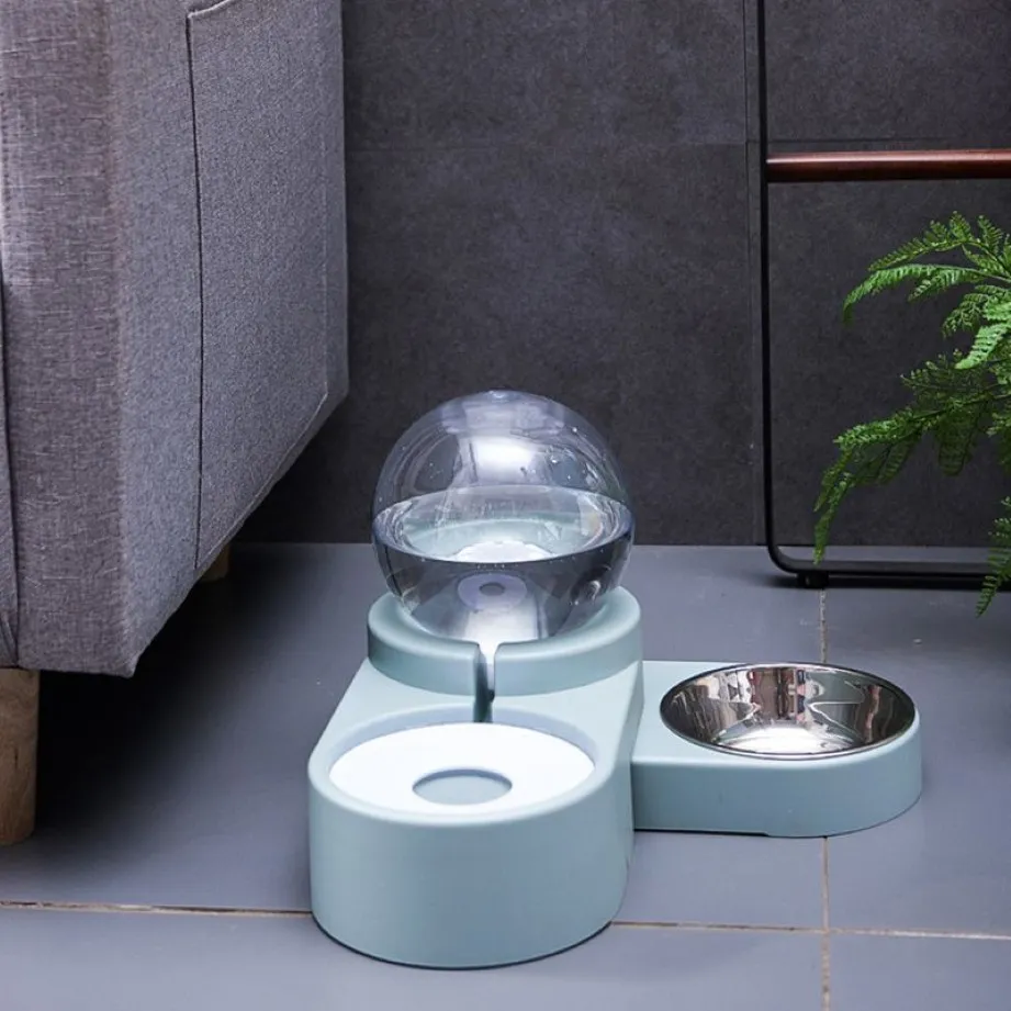 Automatic Pet Feeder Tableware Cat Dog Pot Bowl s Food For Medium Small Dispensers Fountain Y200917259t