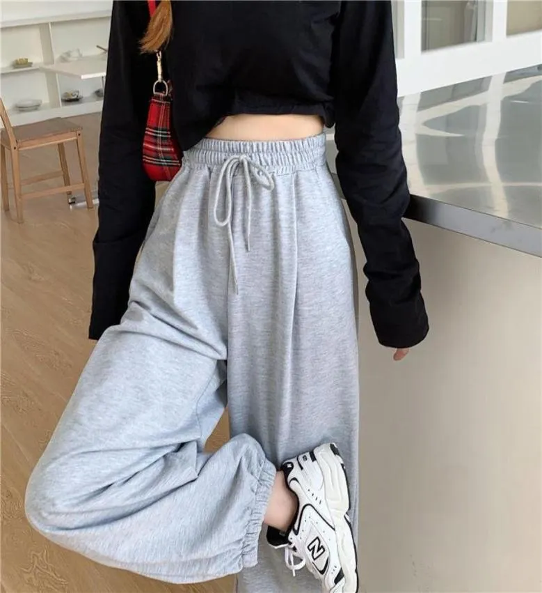 Running Pants Grey Sweatpants for Women 2021 Autumn Baggy Fashion Oversize Sports Balck Trousers Female Joggers Streetwear Plus SI7714588