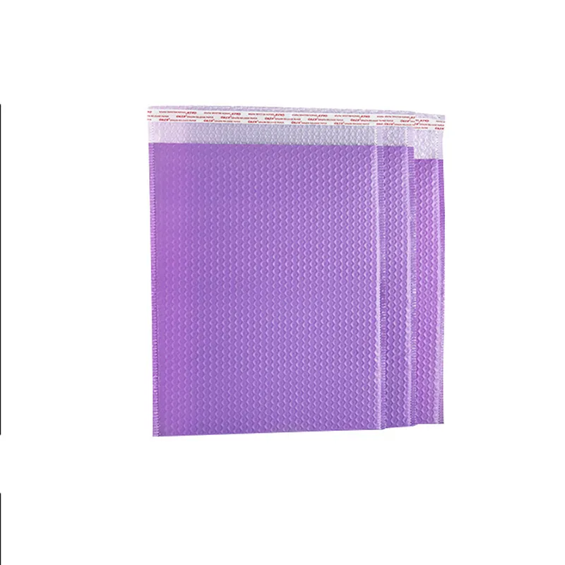 Sacs d'enveloppe en mousse violet clair Enveloppes d'expédition rembourrées à fermeture automatique avec paquets d'expédition à bulles Sac de courrier en feuille de rembourrage 5 tailles Enveloppe en plastique poly