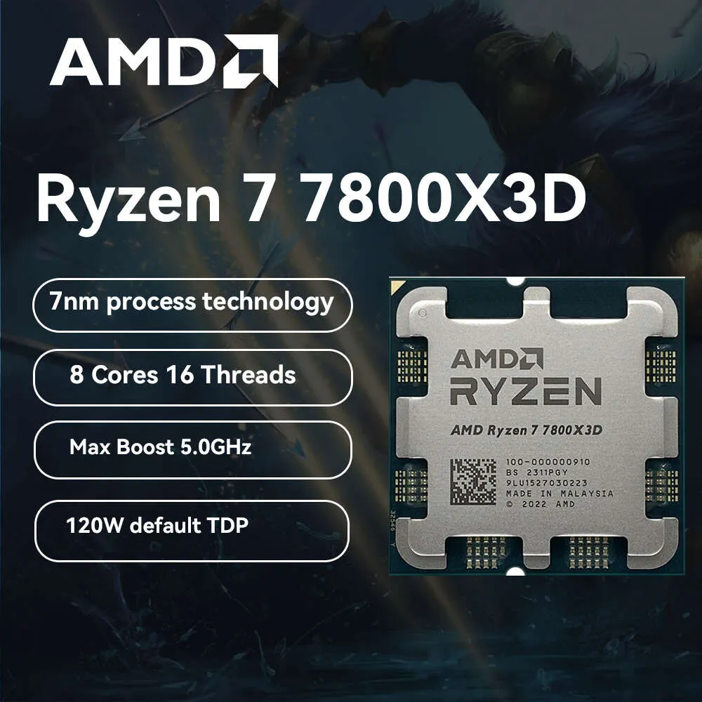 AMD Ryzen 7 7800X3D CPU 8コア16 Thread R7 7800X3D AM5プロセッサ 
